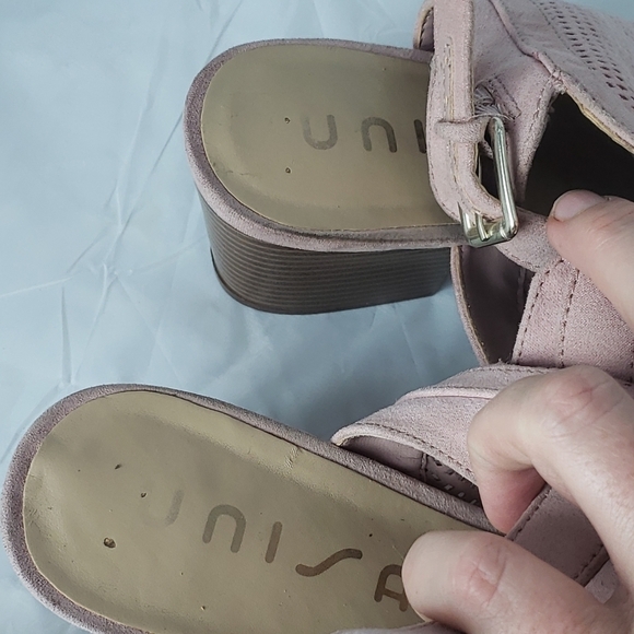 UNISA Slingback Heels Womens 9M pink suede Open Toe Block Heel - Picture 5 of 12